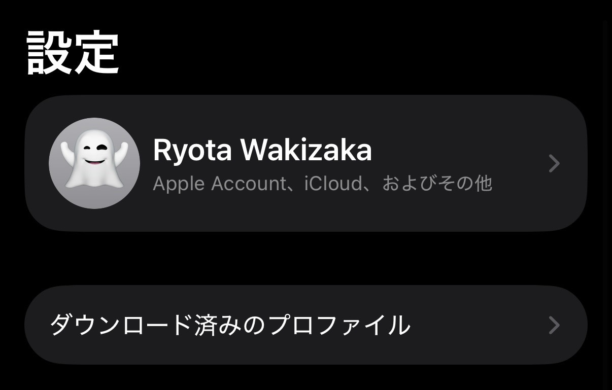 設定のダウンロード済みプロファイル項目